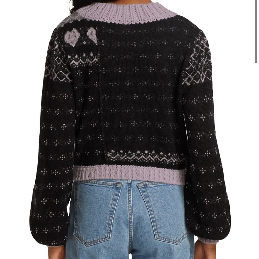 Free People Snow Globe Wool Alpaca Mock Neck Cropped Pullover Sweater: Onyx - Picture 5 of 16